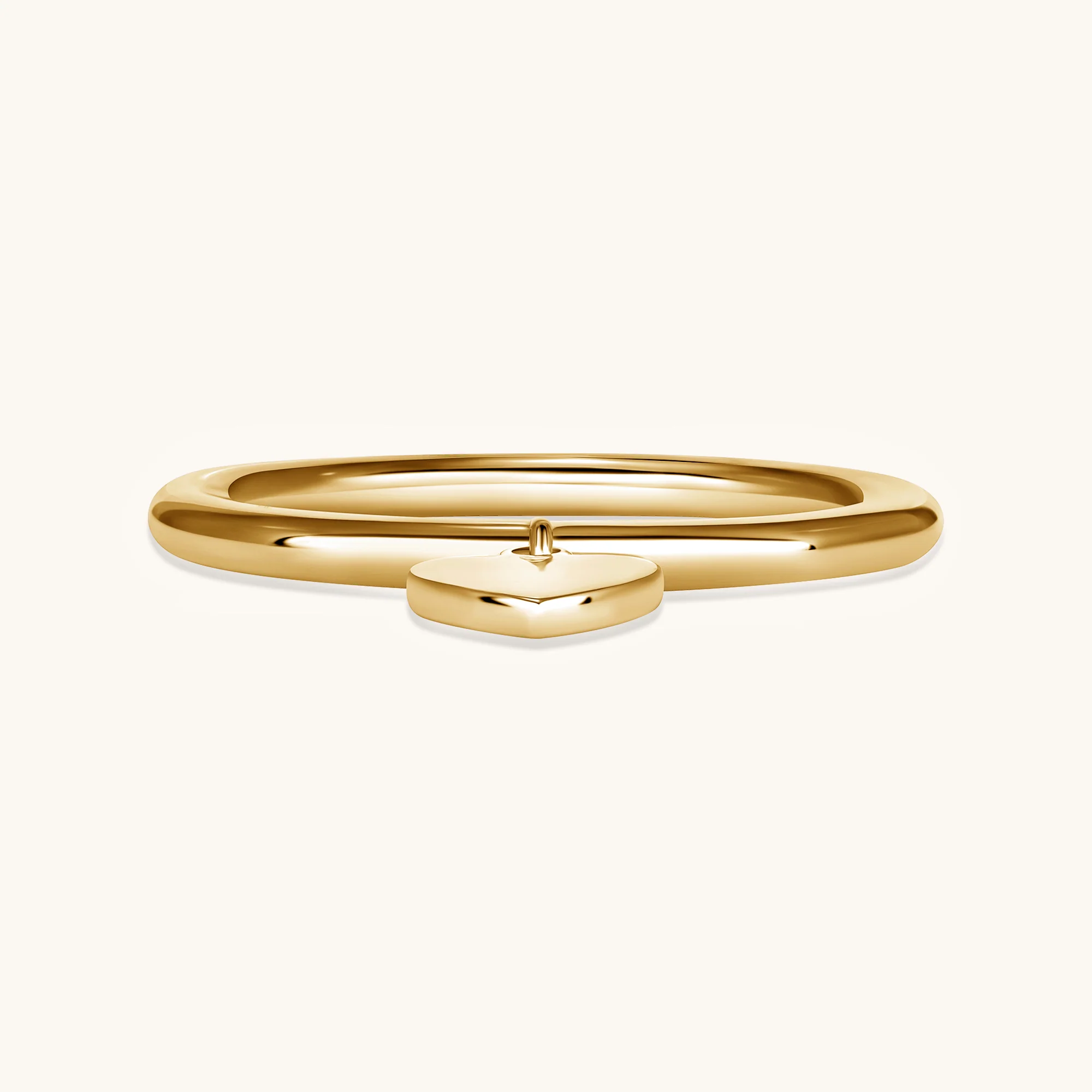 Engravable Heart Charm Ring - Image 3