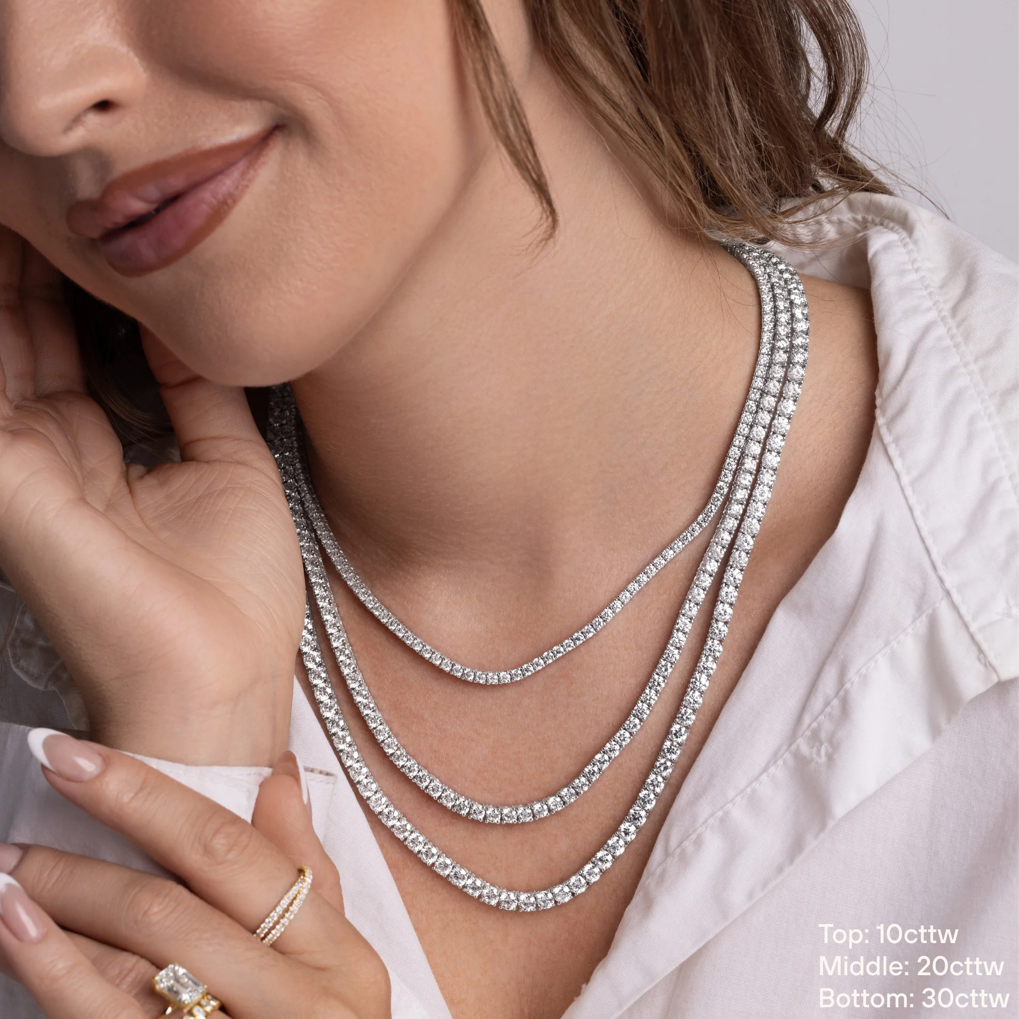 Lab Grown Diamond Tennis Necklace - Image 4