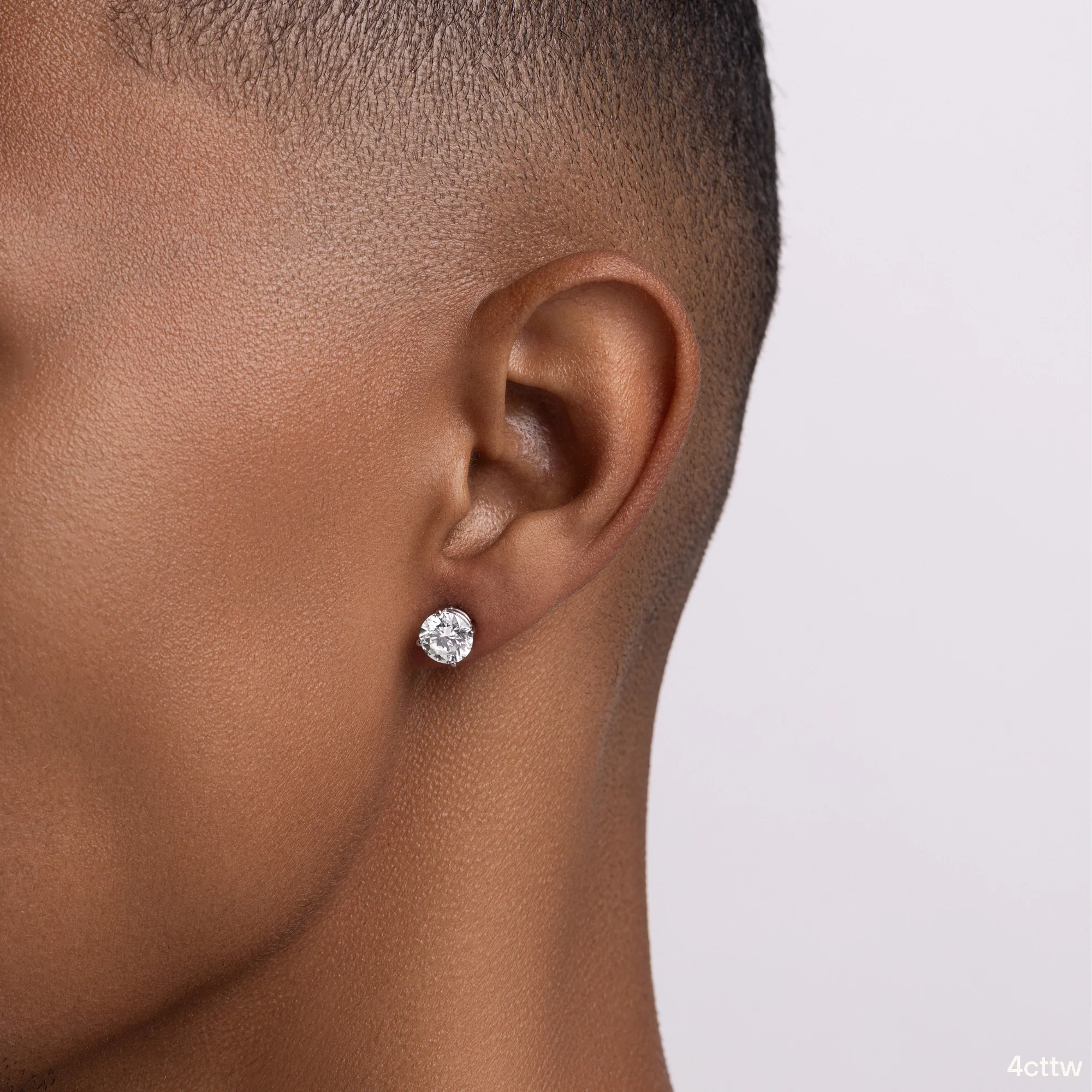 Men's Classic Lab Diamond Stud Earrings - Image 5