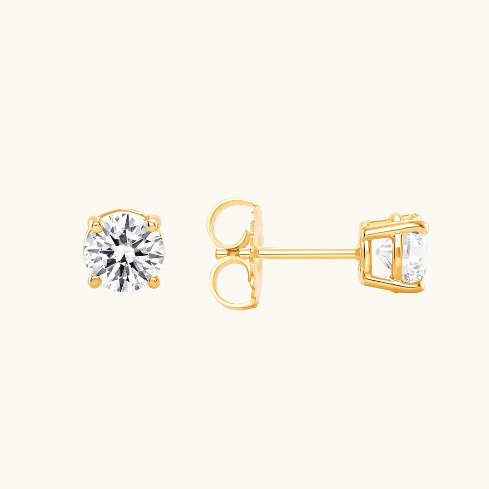 Men's Classic Lab Diamond Stud Earrings - Image 6