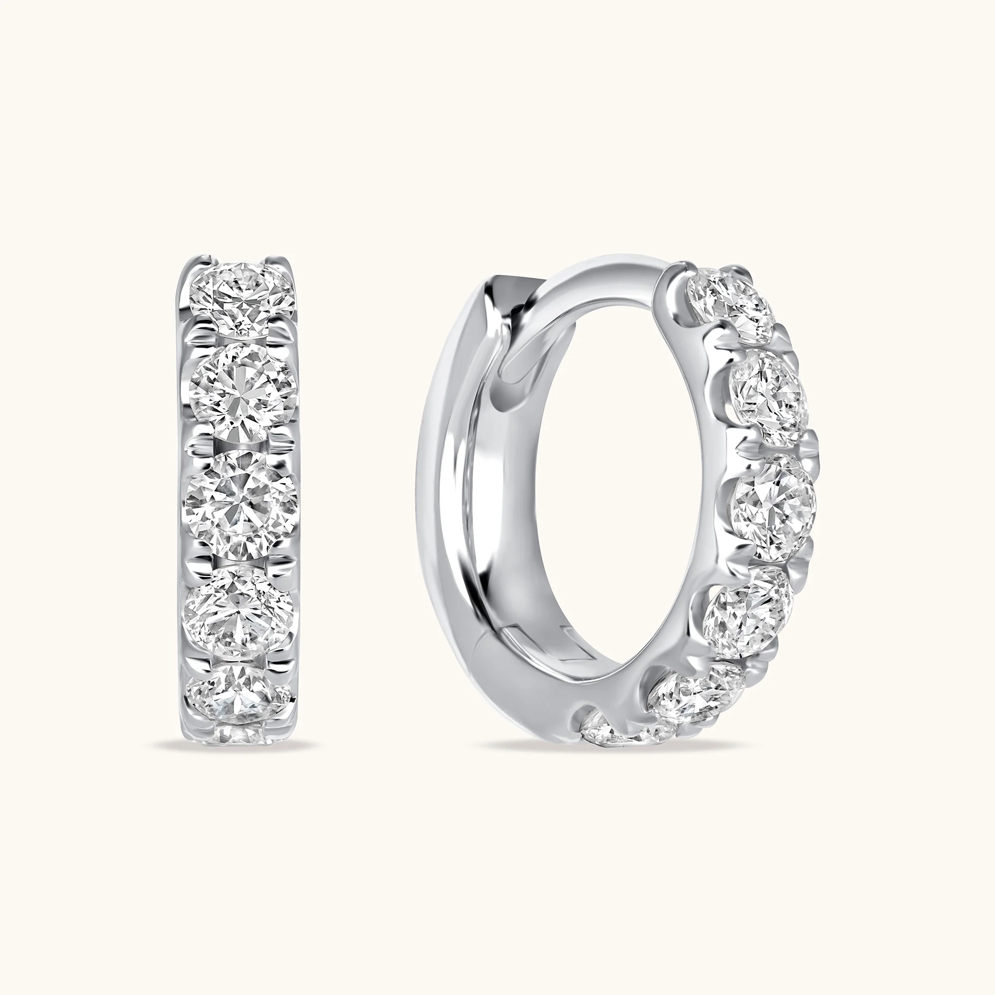 Petite Diamond Huggie Hoops - Image 3